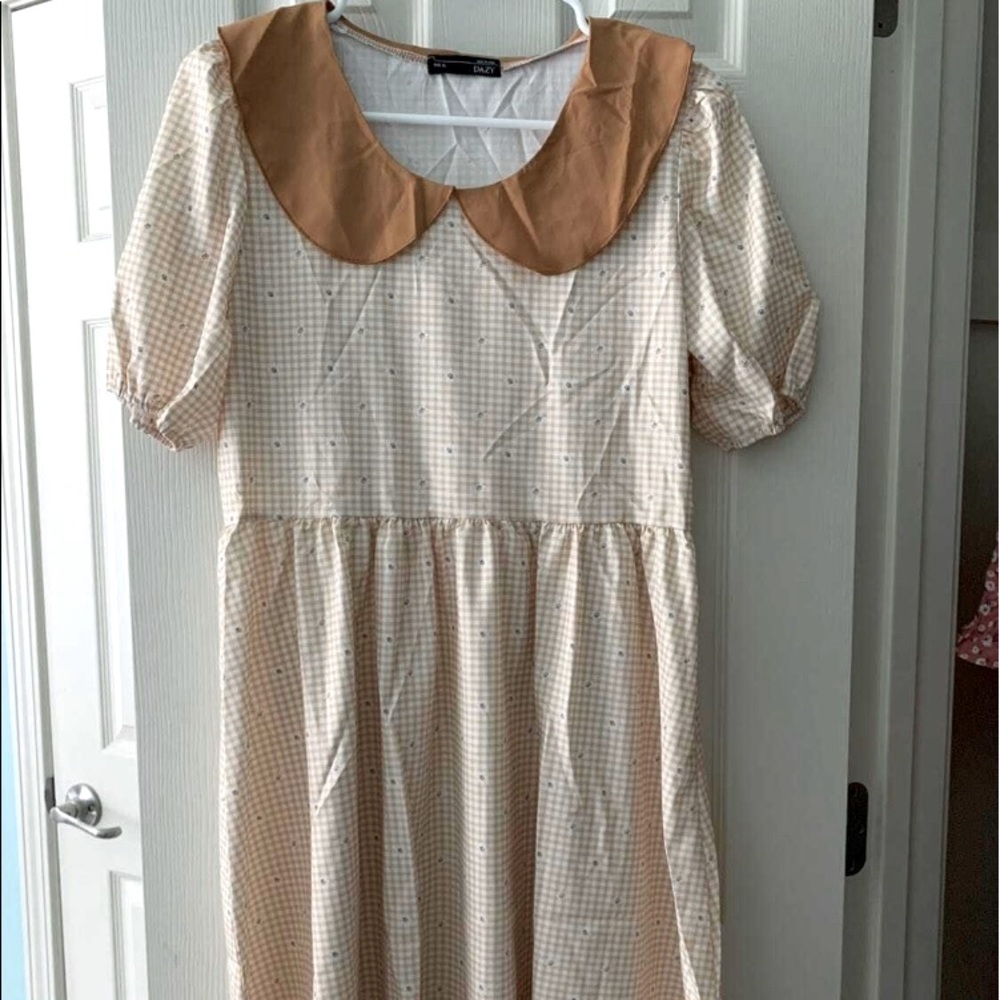 Yellow plaid dress